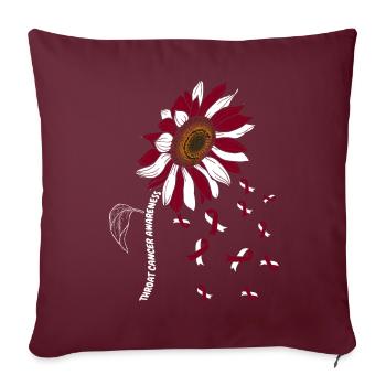 Kehlkopfkrebs Awareness Sonnenblume - Sofakissenbezug 45 x 45 cm - Burgunderrot - Vorne