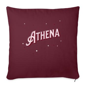 Prénom Athéna personnalisé - Housse de coussin décorative 45 x 45 cm - bordeaux - Devant