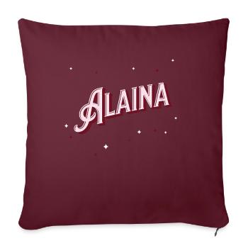 Prénom Alaina personnalisé - Housse de coussin décorative 45 x 45 cm - bordeaux - Devant