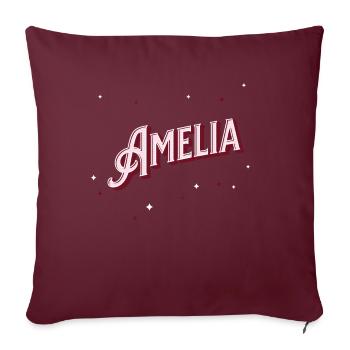 Prénom Amélia personnalisé - Housse de coussin décorative 45 x 45 cm - bordeaux - Devant