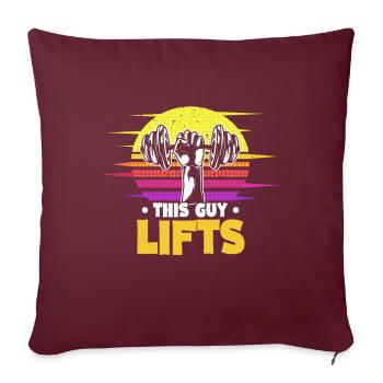 Cet homme balance le coucher de soleil rétro de Kettbell - Housse de coussin décorative 45 x 45 cm - bordeaux - Devant
