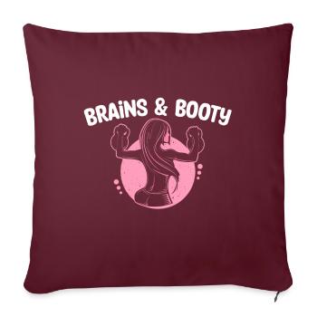 Kettlebell Women’s Dumbbell Workout Brains & Booty - Housse de coussin décorative 45 x 45 cm - bordeaux - Devant
