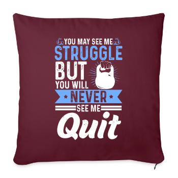 Kettlebell lutte mais ne me voit jamais arrêter de m’entraîner - Housse de coussin décorative 45 x 45 cm - bordeaux - Devant