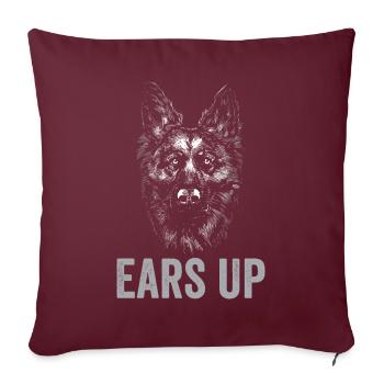 Chien policier policier - Housse de coussin décorative 45 x 45 cm - bordeaux - Devant