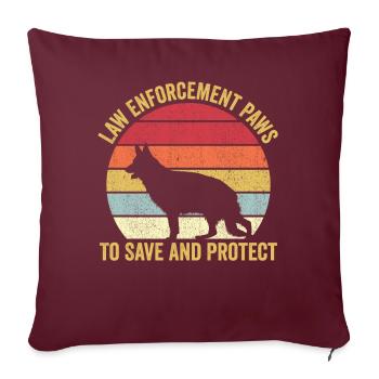 Polizist Polizeihund Vintage - Sofakissenbezug 45 x 45 cm - Burgunderrot - Vorne
