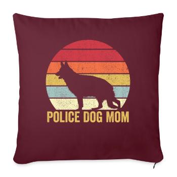 Polizist Polizeihund Vintage - Sofakissenbezug 45 x 45 cm - Burgunderrot - Vorne