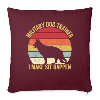 Hundetrainer Polizeihund Vintage - Sofakissenbezug 45 x 45 cm - Burgunderrot - Vorne