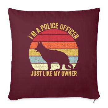 Polizist Polizeihund Vintage - Sofakissenbezug 45 x 45 cm - Burgunderrot - Vorne