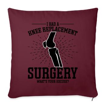Arthroplastie du genou - Housse de coussin décorative 45 x 45 cm - bordeaux - Devant