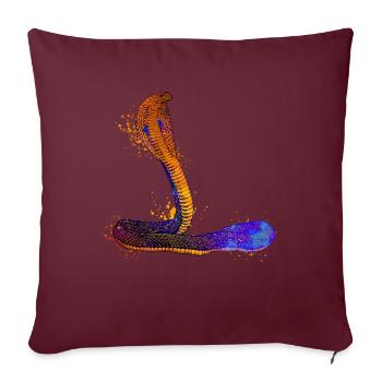 Farbenfrohe Kobra - Sofakissenbezug 45 x 45 cm - Burgunderrot - Vorne