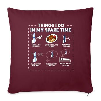 Ce que je fais pendant mon temps libre Finlande - Housse de coussin décorative 45 x 45 cm - bordeaux - Devant