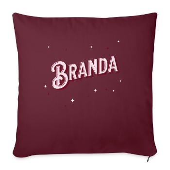 Nom de marque personnalisé - Housse de coussin décorative 45 x 45 cm - bordeaux - Devant