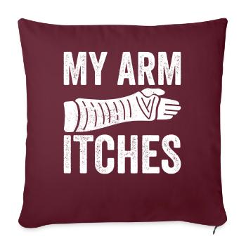 Bras cassé - Housse de coussin décorative 45 x 45 cm - bordeaux - Devant