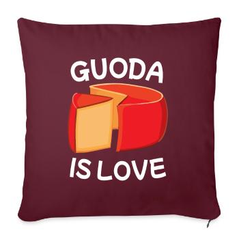 Morceau de fromage Gouda - Housse de coussin décorative 45 x 45 cm - bordeaux - Devant