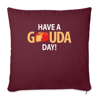 Morceau de fromage Gouda - Housse de coussin décorative 45 x 45 cm - bordeaux - Devant
