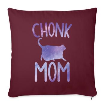 Chonk Meme Katze Chonk Mama - Sofakissenbezug 45 x 45 cm - Burgunderrot - Vorne