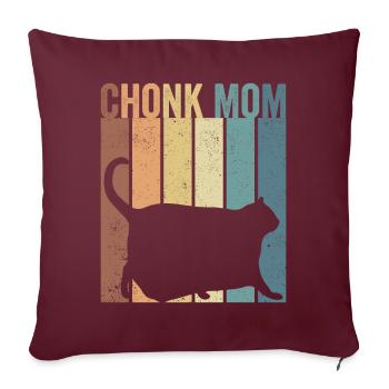 Chonk Meme Chat Chonk Maman - Housse de coussin décorative 45 x 45 cm - bordeaux - Devant