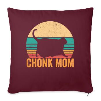 Chonk Meme Katze Chonk Mama - Sofakissenbezug 45 x 45 cm - Burgunderrot - Vorne