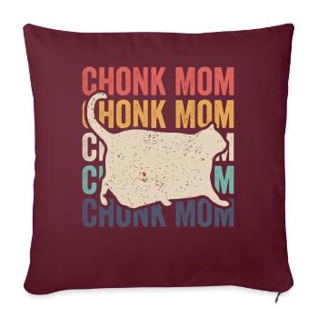 Chonk Meme Katze Chonk Mama - Sofakissenbezug 45 x 45 cm - Burgunderrot - Vorne