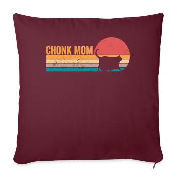 Chonk Meme Katze Chonk Mama - Sofakissenbezug 45 x 45 cm - Burgunderrot - Vorne