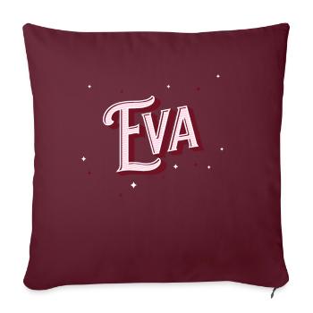 Eva Namen personalisiert - Sofakissenbezug 45 x 45 cm - Burgunderrot - Vorne