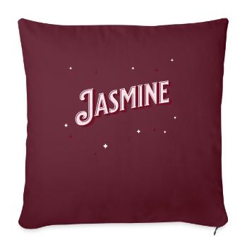 Jasmine Namen personalisiert - Sofakissenbezug 45 x 45 cm - Burgunderrot - Vorne