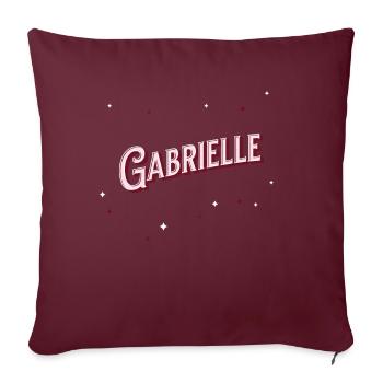Prénom Gabrielle personnalisé - Housse de coussin décorative 45 x 45 cm - bordeaux - Devant