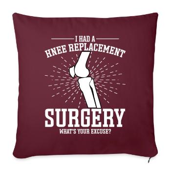 Arthroplastie du genou - Housse de coussin décorative 45 x 45 cm - bordeaux - Devant