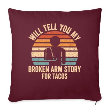 Bras cassé - Housse de coussin décorative 45 x 45 cm - bordeaux - Devant
