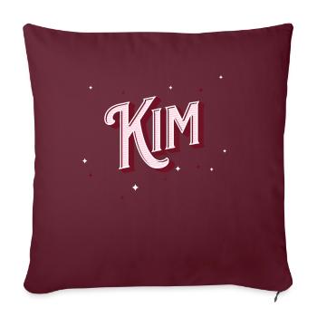 Nom Kim personnalisé - Housse de coussin décorative 45 x 45 cm - bordeaux - Devant