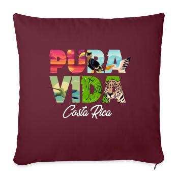 Pura Vida Costa Rica Amérique latine Costa Rica - Housse de coussin décorative 45 x 45 cm - bordeaux - Devant