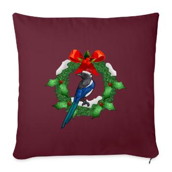 Parfait drôle mignon Magpie Bird Design - Housse de coussin décorative 45 x 45 cm - bordeaux - Devant