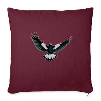 Parfait drôle mignon oiseau pie design - Housse de coussin décorative 45 x 45 cm - bordeaux - Devant