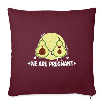 Nous sommes enceintes Avocat Mamacado Papacado Enfants - Housse de coussin décorative 45 x 45 cm - bordeaux - Devant