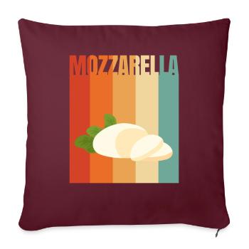 Rétro Mozzarella - Housse de coussin décorative 45 x 45 cm - bordeaux - Devant
