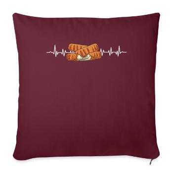 Mozzarella Sticks Heartbeat - Housse de coussin décorative 45 x 45 cm - bordeaux - Devant
