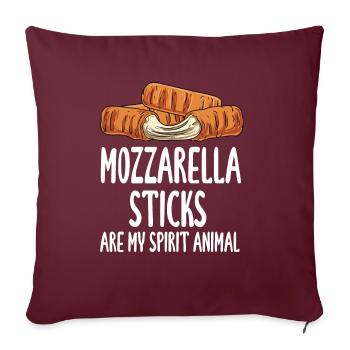 Les bâtonnets de mozzarella sont mon animal d’âme - Housse de coussin décorative 45 x 45 cm - bordeaux - Devant
