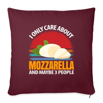 Je ne m’intéresse qu’à la mozzarella et beaucoup - Housse de coussin décorative 45 x 45 cm - bordeaux - Devant