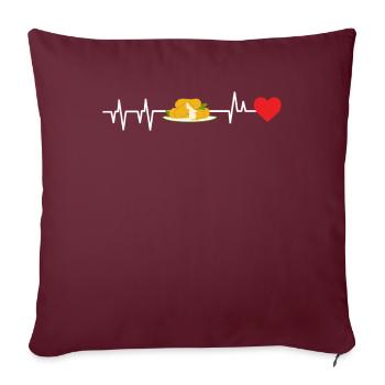 Mozzarells Sticks Heartbeat - Housse de coussin décorative 45 x 45 cm - bordeaux - Devant