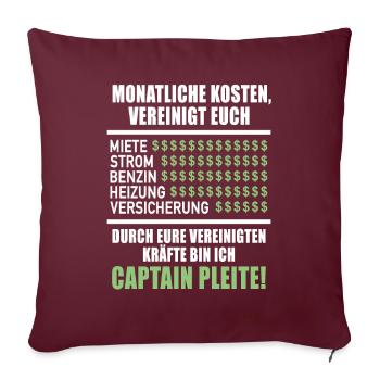 Monatliche Kosten Vereinigt Euch Miete Strom - Sofakissenbezug 45 x 45 cm - Burgunderrot - Vorne