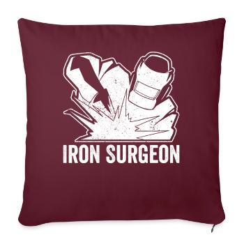 Iron Surgeon Schweißer Schweißen - Sofakissenbezug 45 x 45 cm - Burgunderrot - Vorne