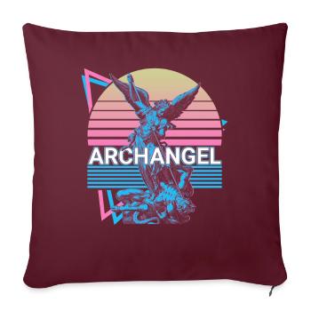 Erzengel Michael Sankt Michael Retro - Sofakissenbezug 45 x 45 cm - Burgunderrot - Vorne