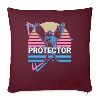 Beschützer Erzengel Michael Retro - Sofakissenbezug 45 x 45 cm - Burgunderrot - Vorne