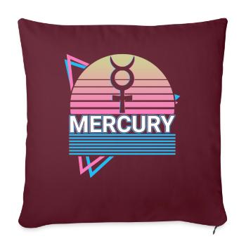 Mercure Alchimie Symbole Rétro - Housse de coussin décorative 45 x 45 cm - bordeaux - Devant
