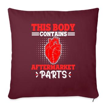 Ce corps contient des pièces de rechange crise cardiaque - Housse de coussin décorative 45 x 45 cm - bordeaux - Devant
