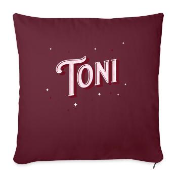 Toni Namen personalisiert - Sofakissenbezug 45 x 45 cm - Burgunderrot - Vorne