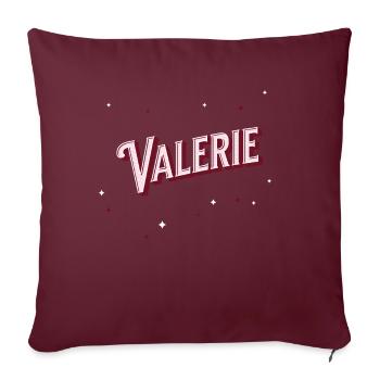 Valérie nom personnalisé - Housse de coussin décorative 45 x 45 cm - bordeaux - Devant