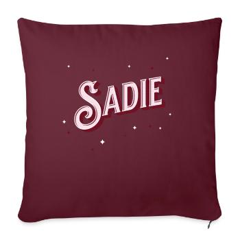 Le nom de Sadie personnalisé - Housse de coussin décorative 45 x 45 cm - bordeaux - Devant
