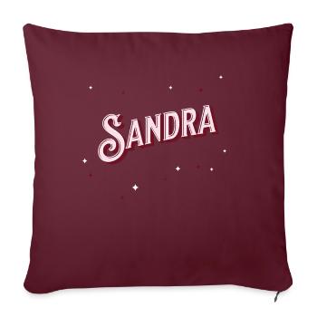 Sandra Namen personalisiert - Sofakissenbezug 45 x 45 cm - Burgunderrot - Vorne