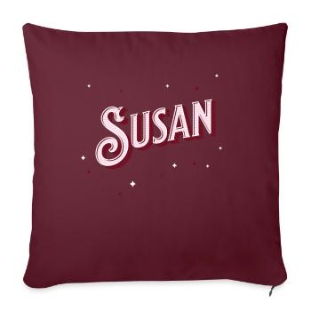 Le nom de Susan personnalisé - Housse de coussin décorative 45 x 45 cm - bordeaux - Devant